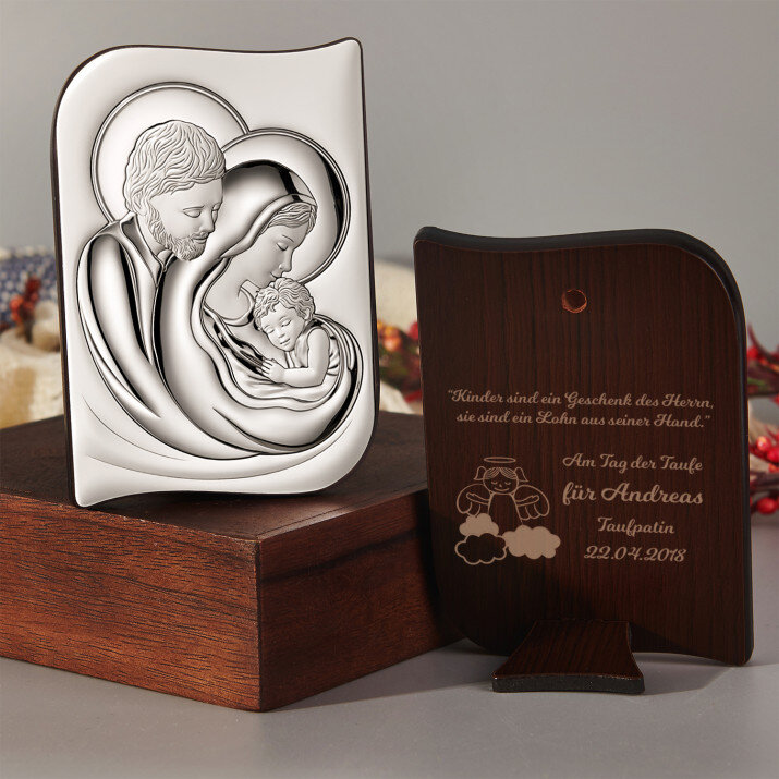 Geschenk des Herrn - Hl. Familie - Silbernes Bild mit Gravur Geschenk des Herrn - Hl. Familie - Silbernes Bild mit Gravur
