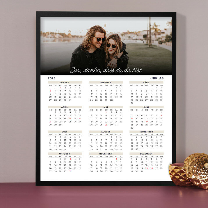Danke, dass du da bist - Kalender im Rahmen