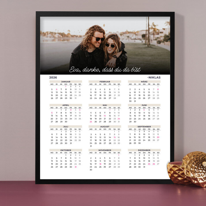 Danke, dass du da bist - Kalender im Rahmen