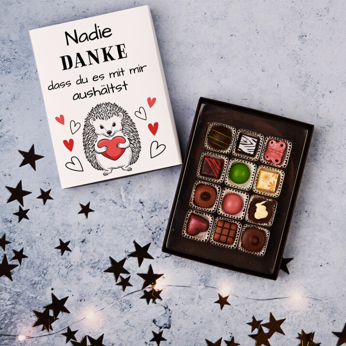 Danke, dass du es mit mir aushältst - Belgische Pralinen