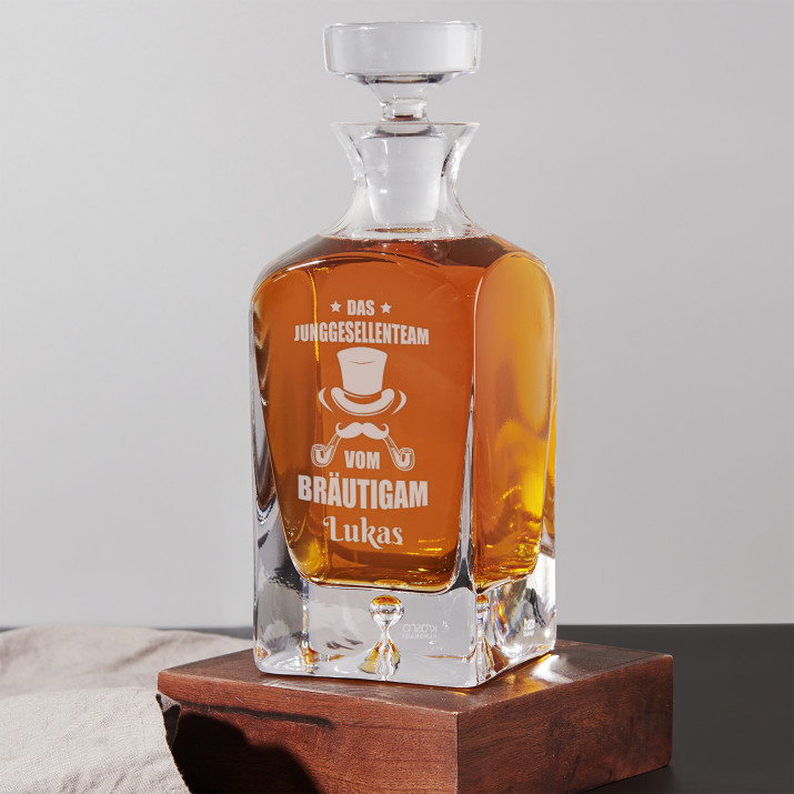 Junggesellenteam - Whiskyglas mit Gravur