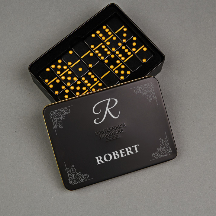 Elegant - Dominospiel in Metalldose