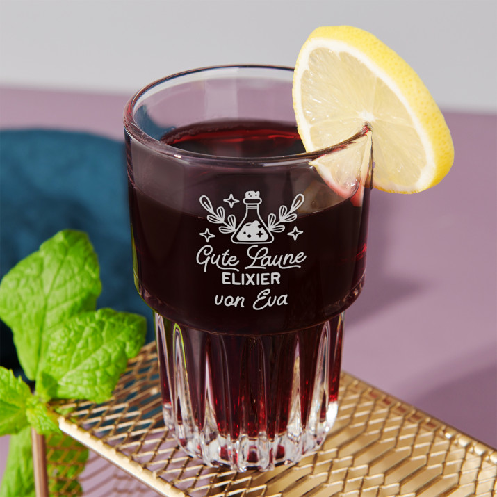 Gute Laune Elixier - Cocktailglas