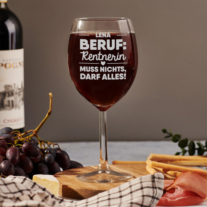 Rentnerin - Weinglas mit Gravur
