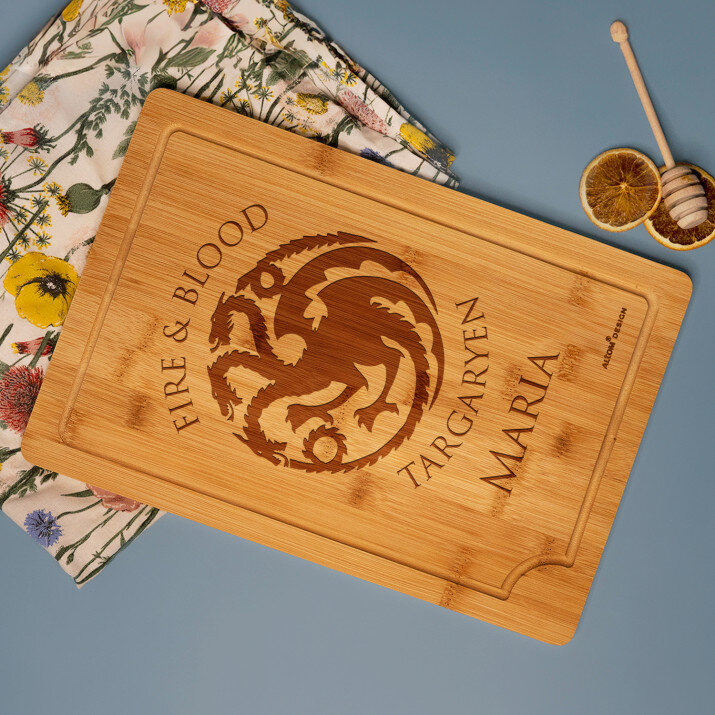 Fire&Blood - Schneidebrett mit Gravur
