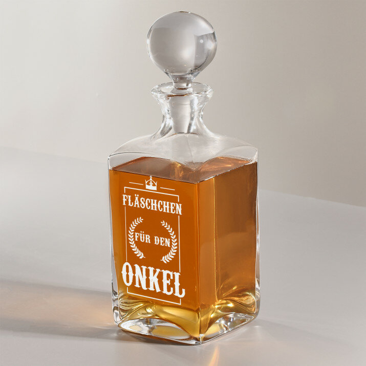 Flasche für den Onkel - Whiskykaraffe mit Gravur
