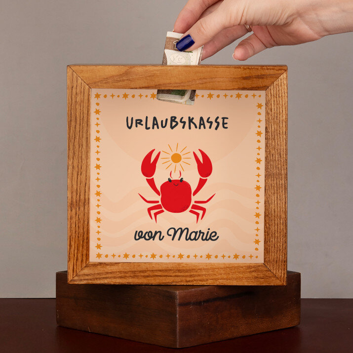 Urlaubskasse - Holzspardose