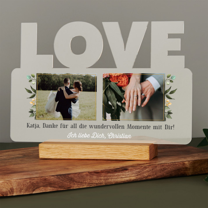 Blätter - Aufdruck auf Acrylglas LOVE