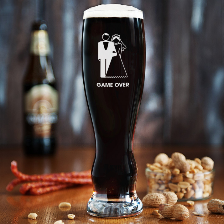 Game Over - Bierglas mit Gravur