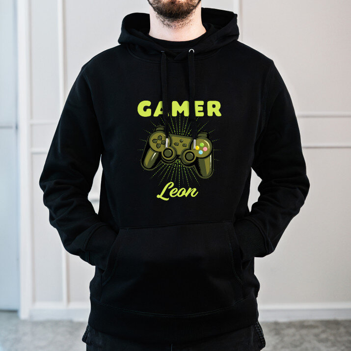Gamer - Schwarzer Kapuzenpullover für Herren