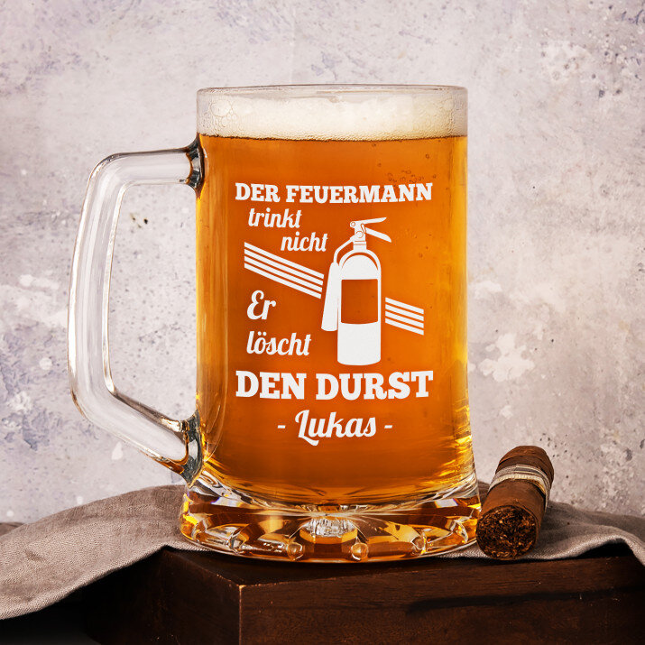 Löscht den Durst - personalisierter Bierkrug