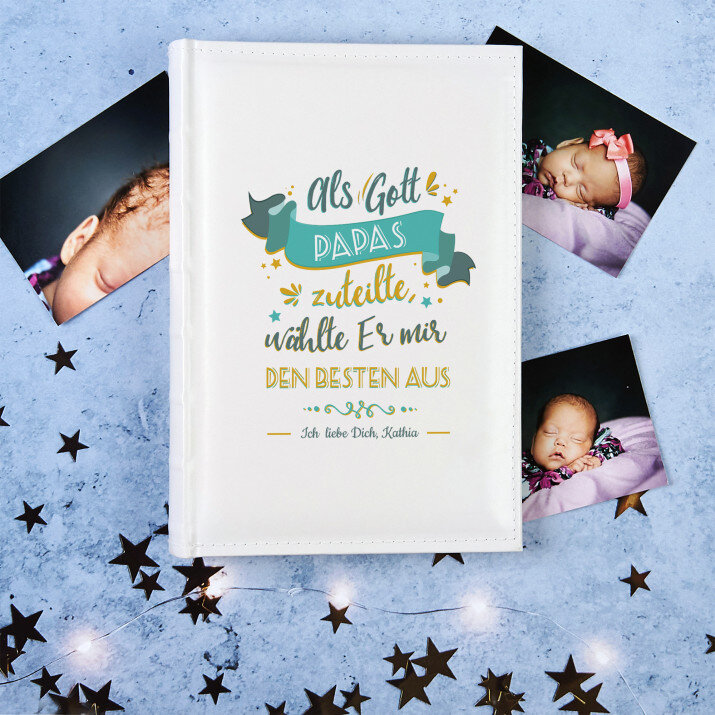 Als Gott Papas zuteilte, wählte Er mir den Besten - personalisiertes Fotoalbum Als Gott Papas zuteilte, wählte Er mir den Besten - personalisiertes Fotoalbum