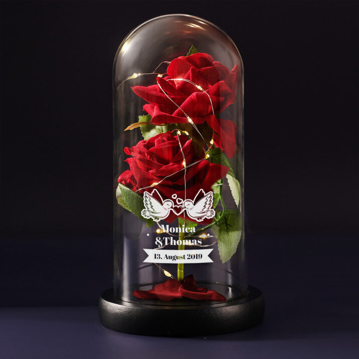 Tauben - Ewige Rose Im Glas