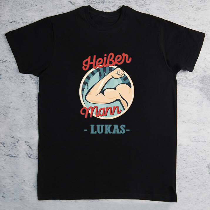 Heisser Mann - Schwarzes T-Shirt für Herren