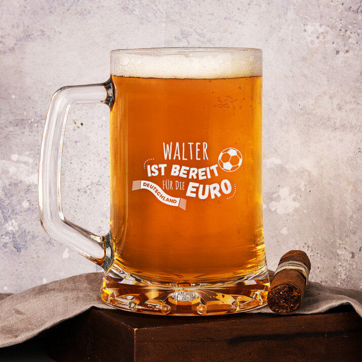 Bereit für die Euro - personalisierter Bierkrug