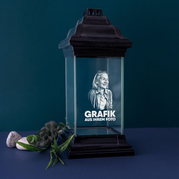 Grafik aus Ihrem Foto - Schwarze Grablaterne