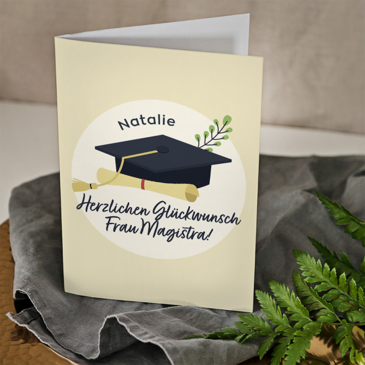 Herzlichen Glückwunsch Magistra - Glückwunschkarte