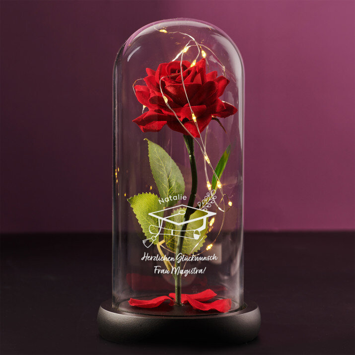 Herzlichen Glückwunsch Frau Magistra - Ewige Rose Im Glas