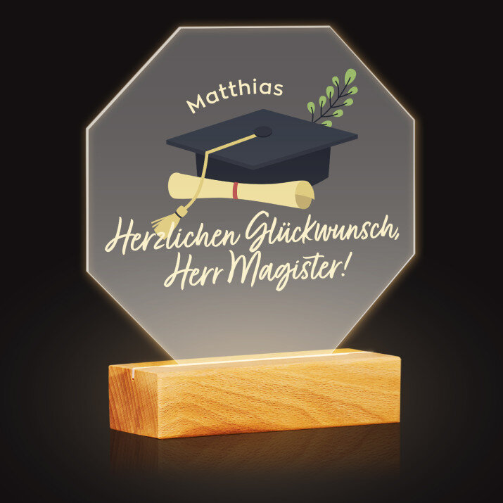 Herzlichen glückwunsch, herr magister - Achteck 