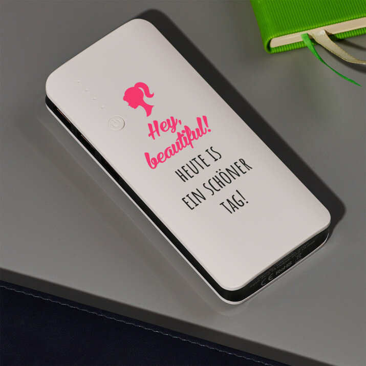 Hey Beautiful - Powerbank mit Aufdruck 10000 mAh