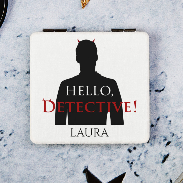Hello detective - Taschenspiegel mit Aufdruck