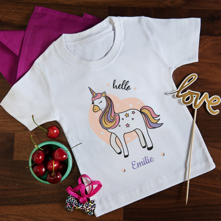 Hello unicorn - T-Shirt mit Aufdruck für Kinder