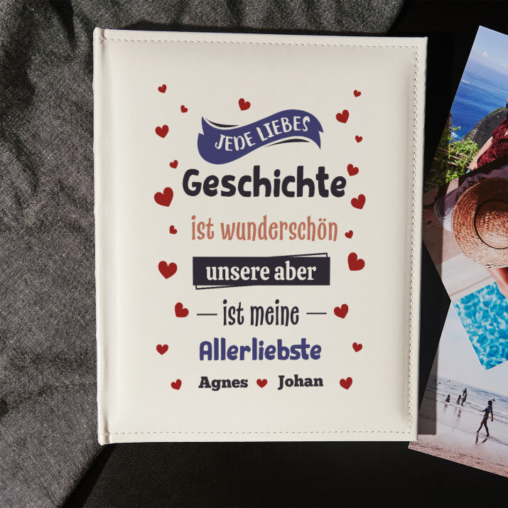 Liebesgeschichte - personalisiertes Fotoalbum