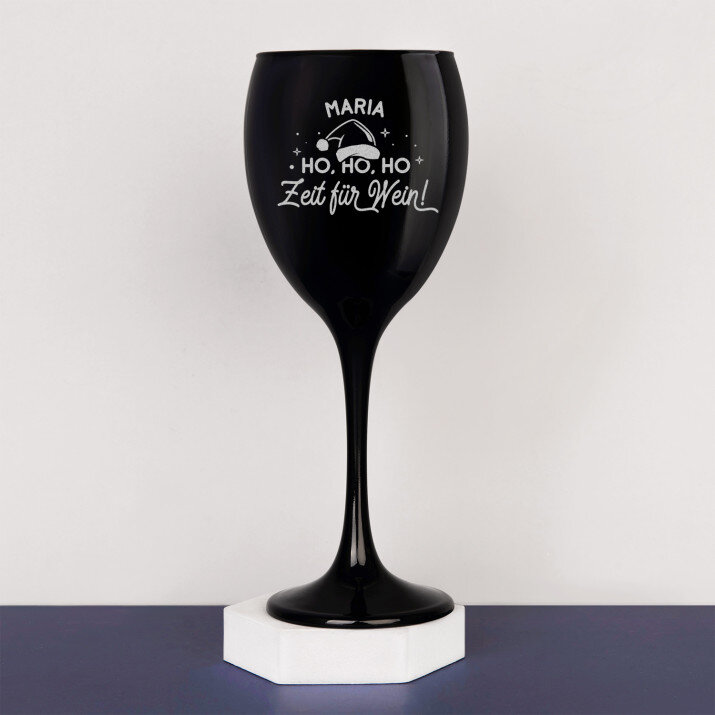 Ho ho ho Zeit für Wein - Weinglas mit Gravur