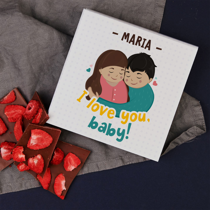 I love you baby - Schokolade mit Erdbeeren