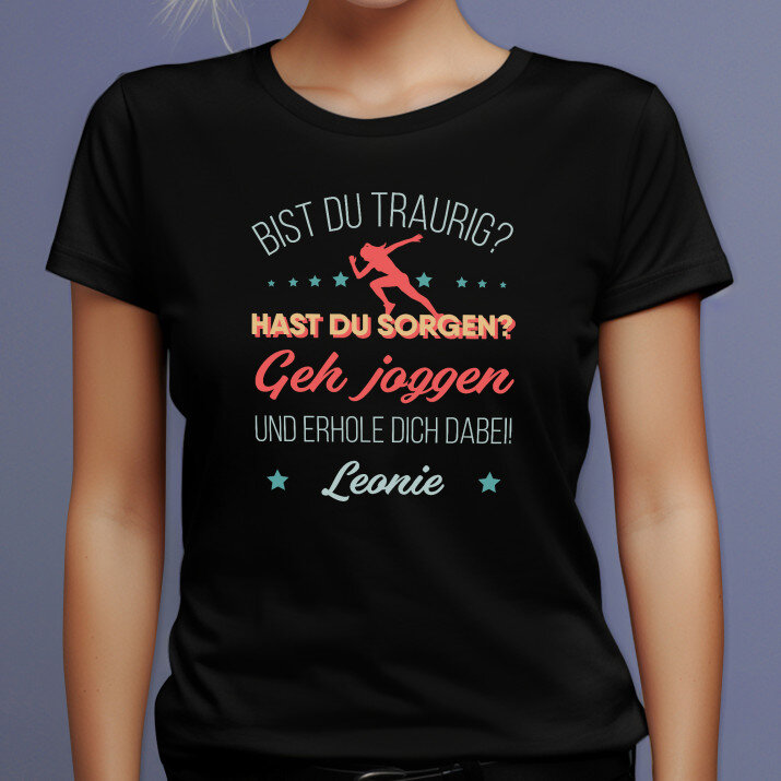 Geh joggen - Schwarzes T-Shirt für Damen