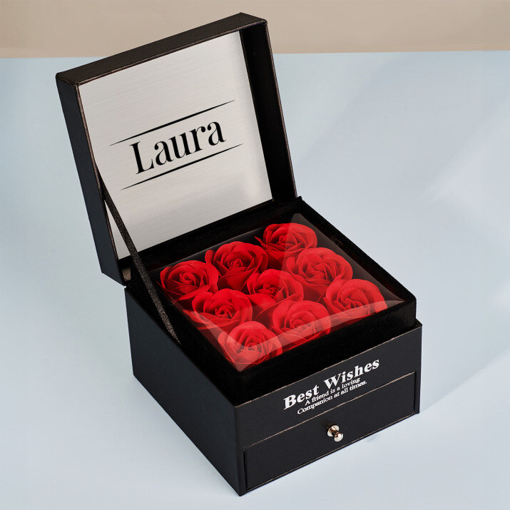 Name - Schmuckkästchen mit ewigen Rosen
