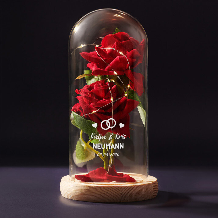 Namen + Datum - Ewige Rose Im Glas