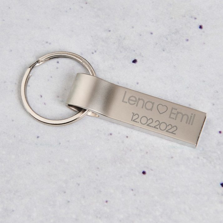 Namen und Datum - USB-Stick Schlüsselanhänger