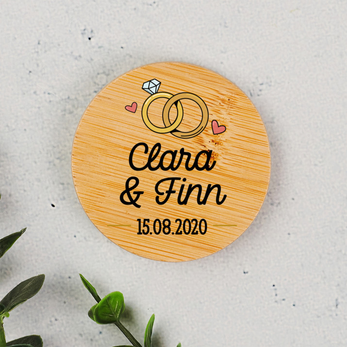 Namen Hochzeit - Flaschenöffner mit Magnet