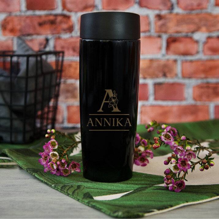 Initiale Name floral - Thermobecher