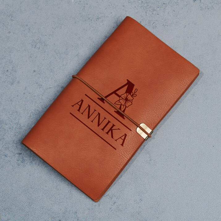 Initiale Name floral - Retro-Notizbuch