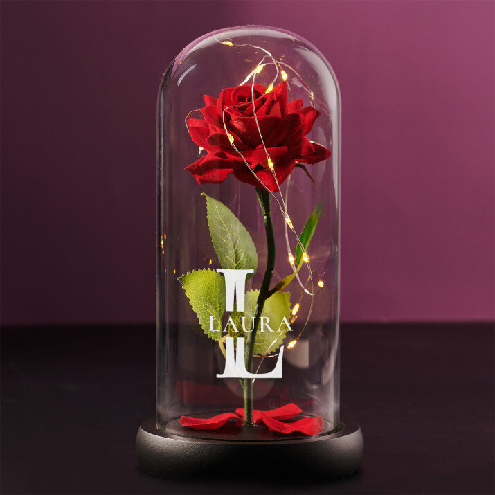 Initiale Name - Ewige Rose Im Glas