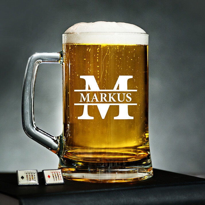 Initiale mit Namen - Personalisierter Bierkrug