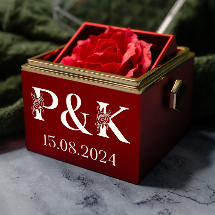 Initialen für das paar blumen - Schmuckkästchen mit einer Rose