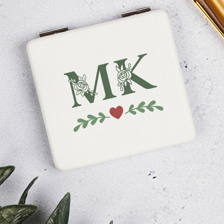 Initialen floral - Taschenspiegel