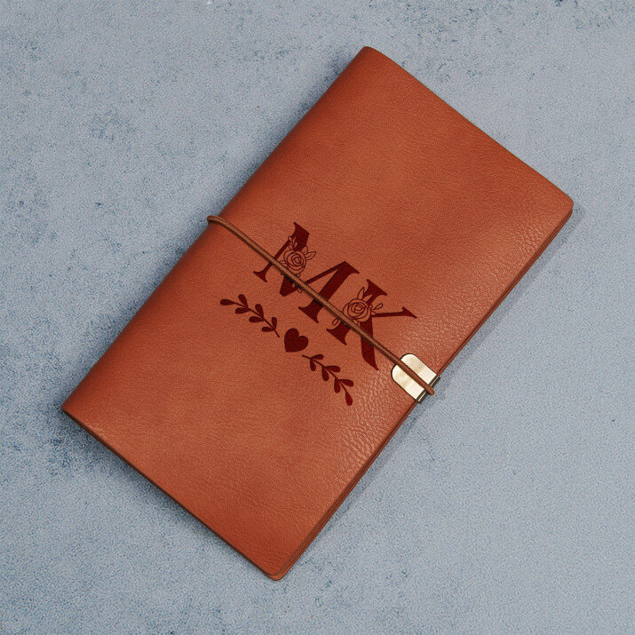 Initialen floral - Retro-Notizbuch