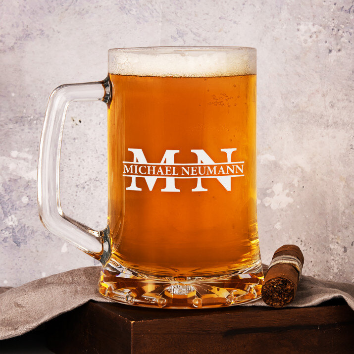 Initialen Vor - und Nachname - Personalisierter Bierkrug