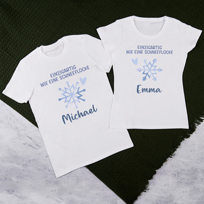 einzigartig wie Schneeflocken - T-Shirts für Paare