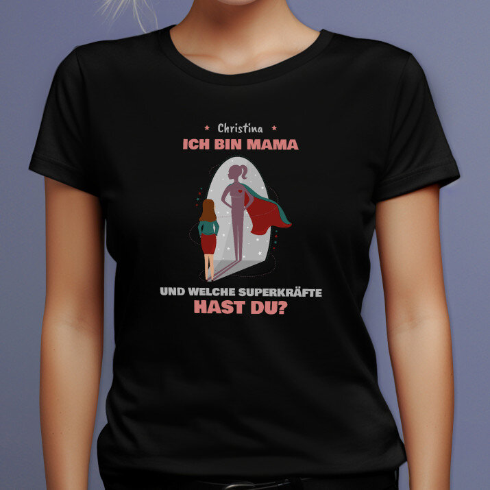 Ich bin mama - Schwarzes T-Shirt für Damen