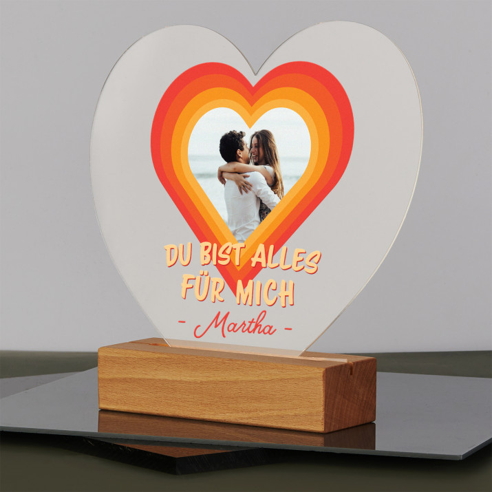 Du bist alles für mich - Druck auf Acrylglas Herz led