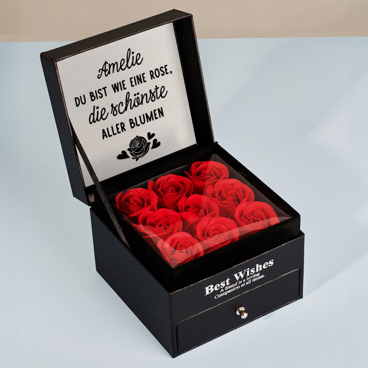 Du bist wie eine Rose - Schmuckkästchen mit ewigen Rosen
