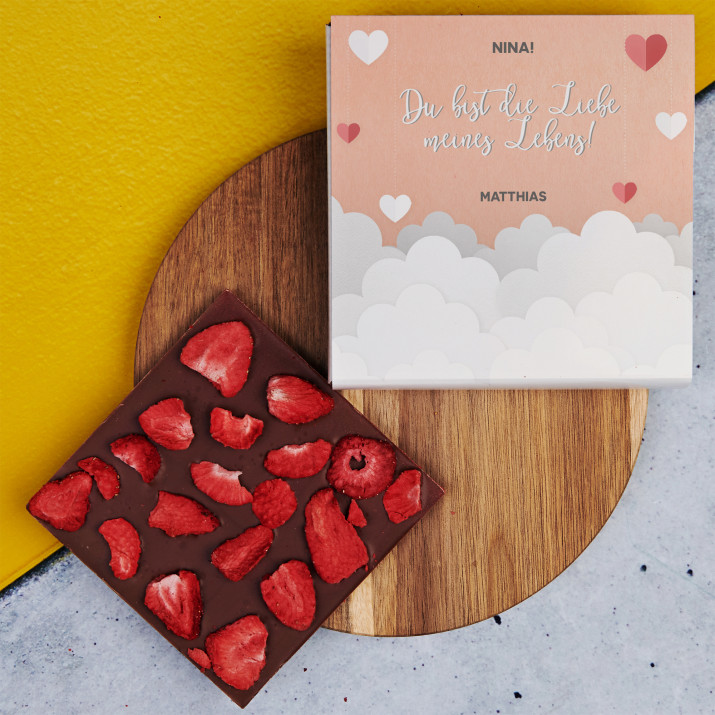 Liebe meines Lebens - Schokolade mit Erdbeeren