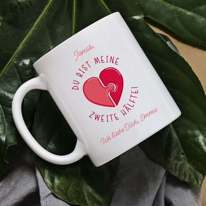du bist meine zweite Hälfte - Personalisierte Tasse