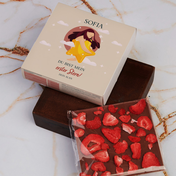Du bist mein Stern - Schokolade mit Erdbeeren