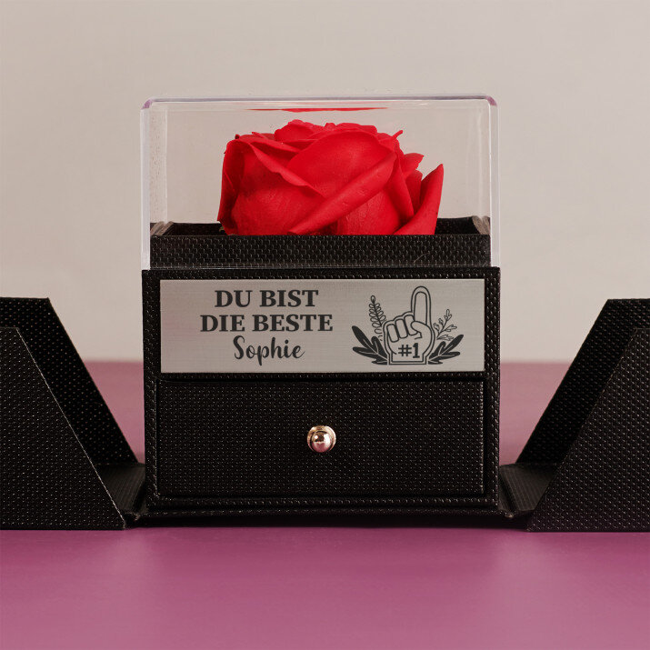 du bist die Beste - Ewige Rose in einer Schachtel